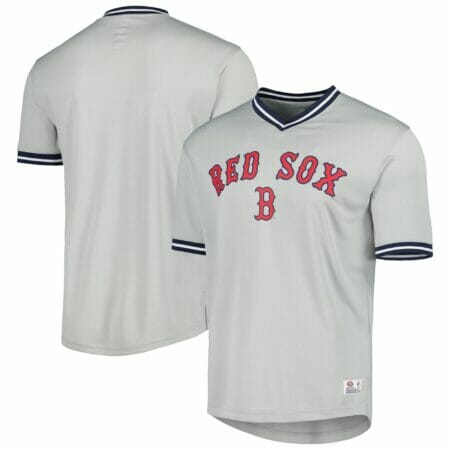 Men's Gray Boston Red Sox V-Neck Jersey