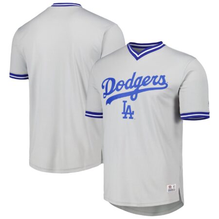 Men's Gray Los Angeles Dodgers V-Neck Jersey