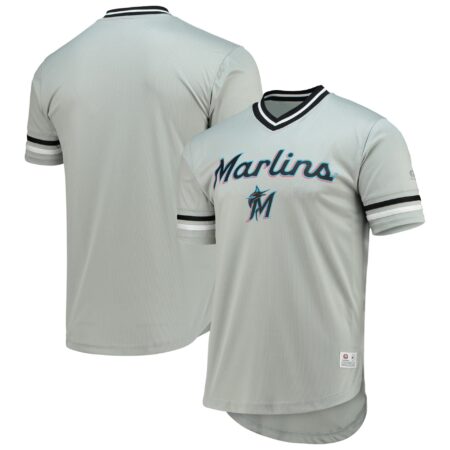 Men's Gray Miami Marlins Replica V-Neck Jersey