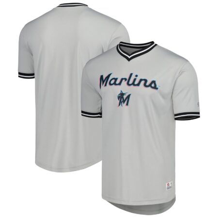Men's Gray Miami Marlins V-Neck Jersey