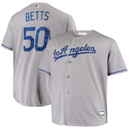Men's Mookie Betts Gray Los Angeles Dodgers Big & Tall Replica Player Jersey