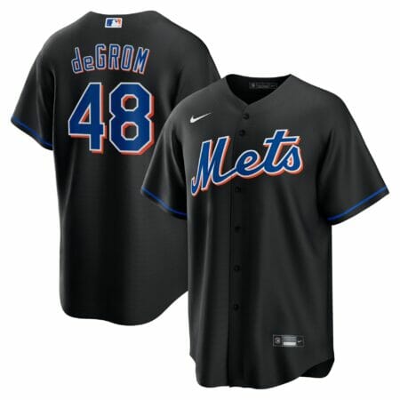 Men's Nike Jacob deGrom Black New York Mets 2022 Alternate Replica Player Jersey