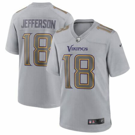 Men's Nike Justin Jefferson Gray Minnesota Vikings Atmosphere Fashion Game Jersey