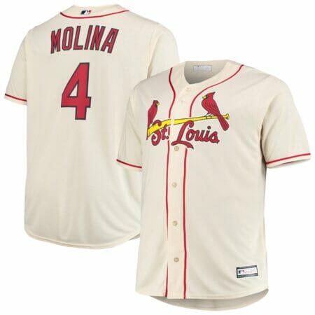 Men's Yadier Molina Cream St. Louis Cardinals Big & Tall Replica Player Jersey