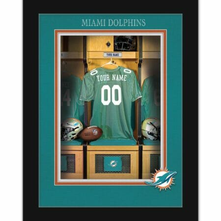 Miami Dolphins 12'' x 16'' Personalized Team Jersey Print