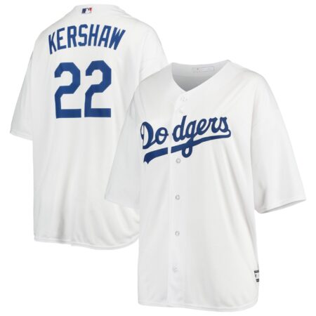 Women's Clayton Kershaw White Los Angeles Dodgers Plus Size Replica Player Jersey