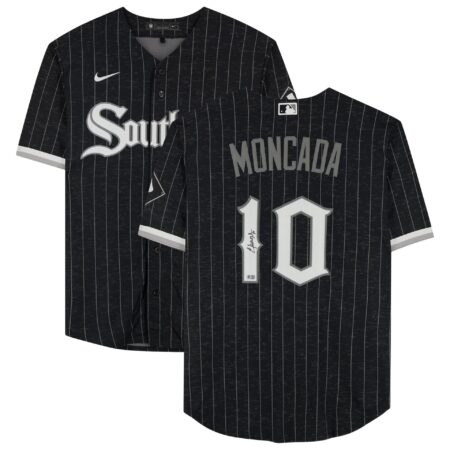 Yoan Moncada Charcoal Chicago White Sox Autographed Nike City Connect Replica Jersey