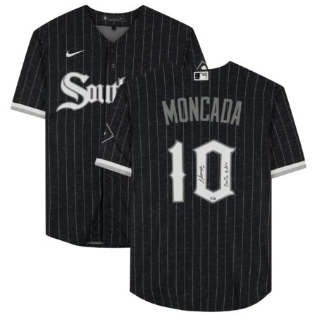 Yoan Moncada Charcoal Chicago White Sox Autographed Nike City Connect Replica Jersey with "South Siders" Inscription