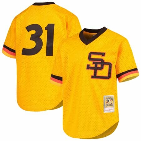 Youth Mitchell & Ness Dave Winfield Gold San Diego Padres Cooperstown Collection Mesh Batting Practice Jersey