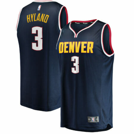 Men's Fanatics Branded Bones Hyland Navy Denver Nuggets 2021/22 Fast Break Replica Jersey - Icon Edition