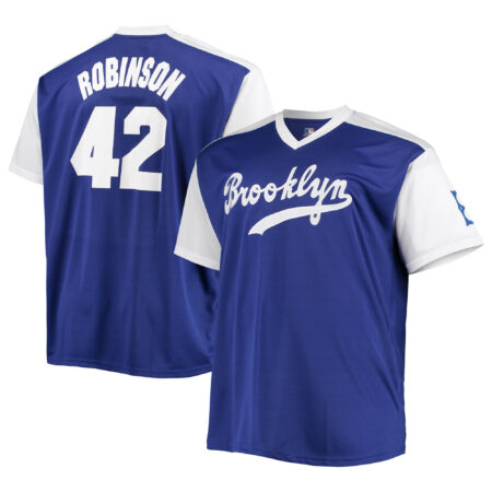 Men's Jackie Robinson Royal/White Los Angeles Dodgers Cooperstown Collection Replica Player Jersey