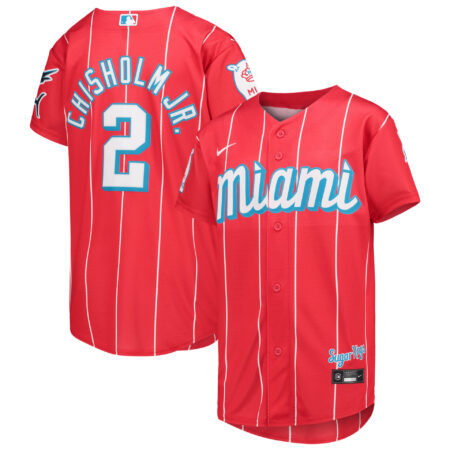 Youth Nike Jazz Chisholm Jr. Red Miami Marlins City Connect Replica Player Jersey