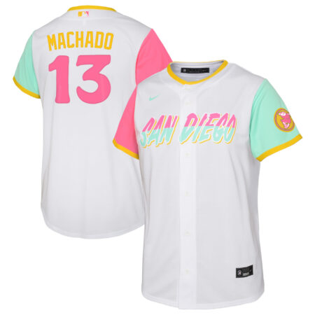 Youth Nike Manny Machado White San Diego Padres 2022 City Connect Replica Player Jersey