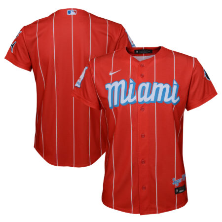 Youth Nike Red Miami Marlins City Connect Replica Jersey