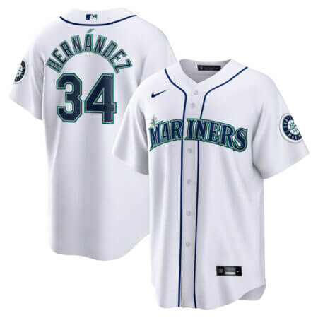 Men's Nike Felix Hernandez White Seattle Mariners 2023 Hall of Fame Home Replica Player Jersey