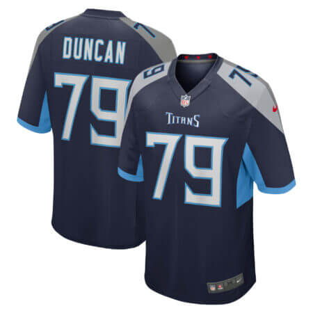 Men's Nike Jaelyn Duncan Navy Tennessee Titans Team Game Jersey