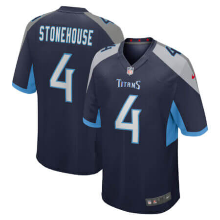 Men's Nike Ryan Stonehouse Navy Tennessee Titans Game Player Jersey