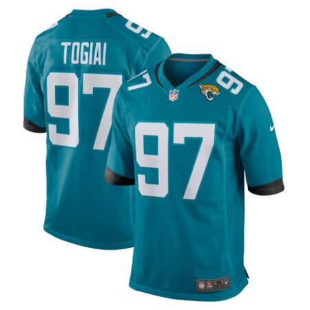 Men's Nike Tommy Togiai Teal Jacksonville Jaguars Team Game Jersey