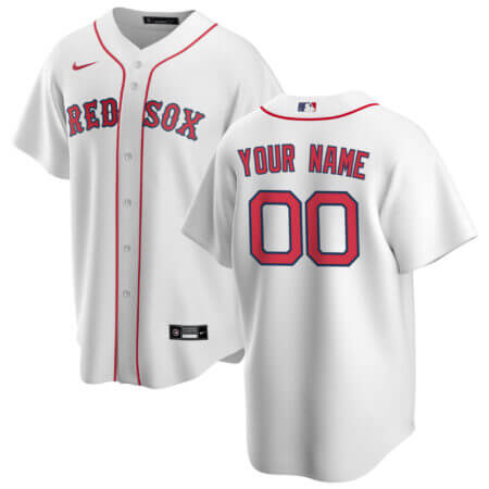 Men's Nike White Boston Red Sox Home Replica Custom Jersey