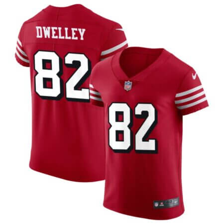Ross Dwelley Men's Nike Scarlet San Francisco 49ers Alternate Vapor Elite Custom Jersey