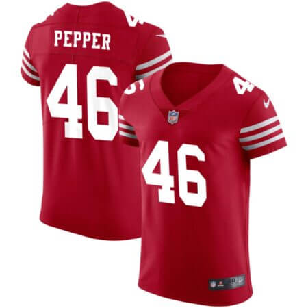Taybor Pepper Men's Nike Scarlet San Francisco 49ers Vapor Elite Custom Jersey