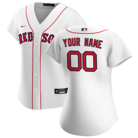 Women's Nike White Boston Red Sox Home Replica Custom Jersey
