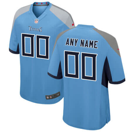 Youth Nike Light Blue Tennessee Titans Alternate Custom Game Jersey