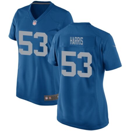 Charles Harris Women's Nike Blue Detroit Lions Throwback Custom Game Jersey