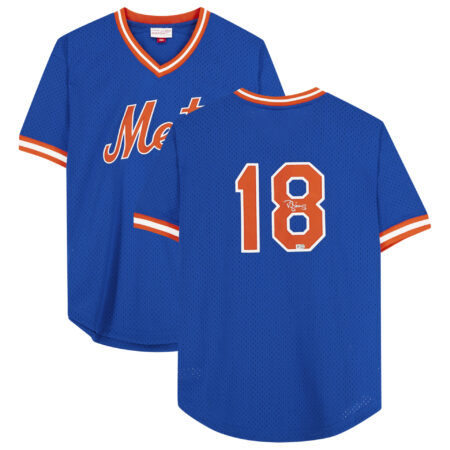 Darryl Strawberry Royal New York Mets Autographed Mitchell & Ness Replica Jersey