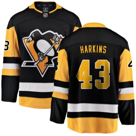 Jansen Harkins Men's Fanatics Branded Black Pittsburgh Penguins Home Breakaway Custom Jersey