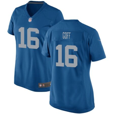 Jared Goff Women's Nike Blue Detroit Lions Throwback Custom Game Jersey