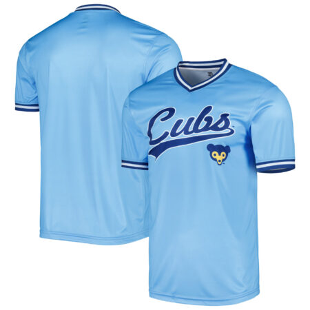 Men's Stitches Light Blue Chicago Cubs Cooperstown Collection Team Jersey