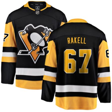 Rickard Rakell Men's Fanatics Branded Black Pittsburgh Penguins Home Breakaway Custom Jersey