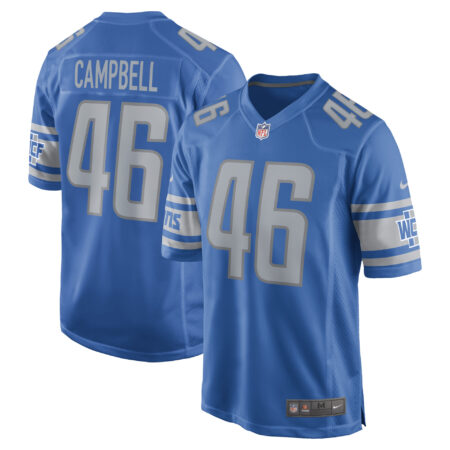 Men's Nike Jack Campbell Blue Detroit Lions 2023 NFL Draft First Round Pick Game Jersey