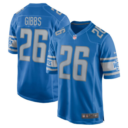 Men's Nike Jahmyr Gibbs Blue Detroit Lions 2023 NFL Draft First Round Pick Game Jersey