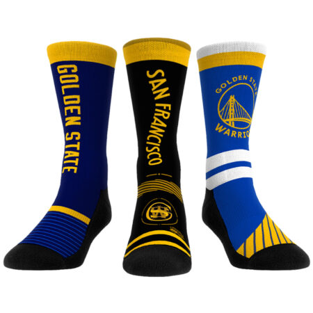 Unisex Rock Em Socks Golden State Warriors 2023/24 City Edition Ultimate Jersey Three-Pack Crew Socks Set